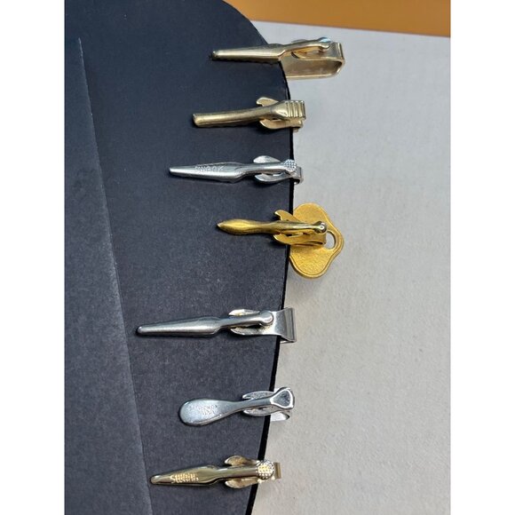 Vintage Gold & Silver Tone Tie Clips & Key Chain Collection - Picture 6 of 9